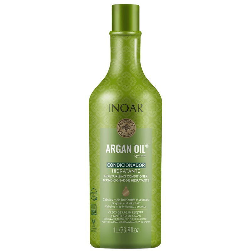 INOAR Argan Moisturizing Conditioner with Moroccan Argan Oil for Intensive Hydration, Shine & Softness, 33.8 Fl Oz - Image 1