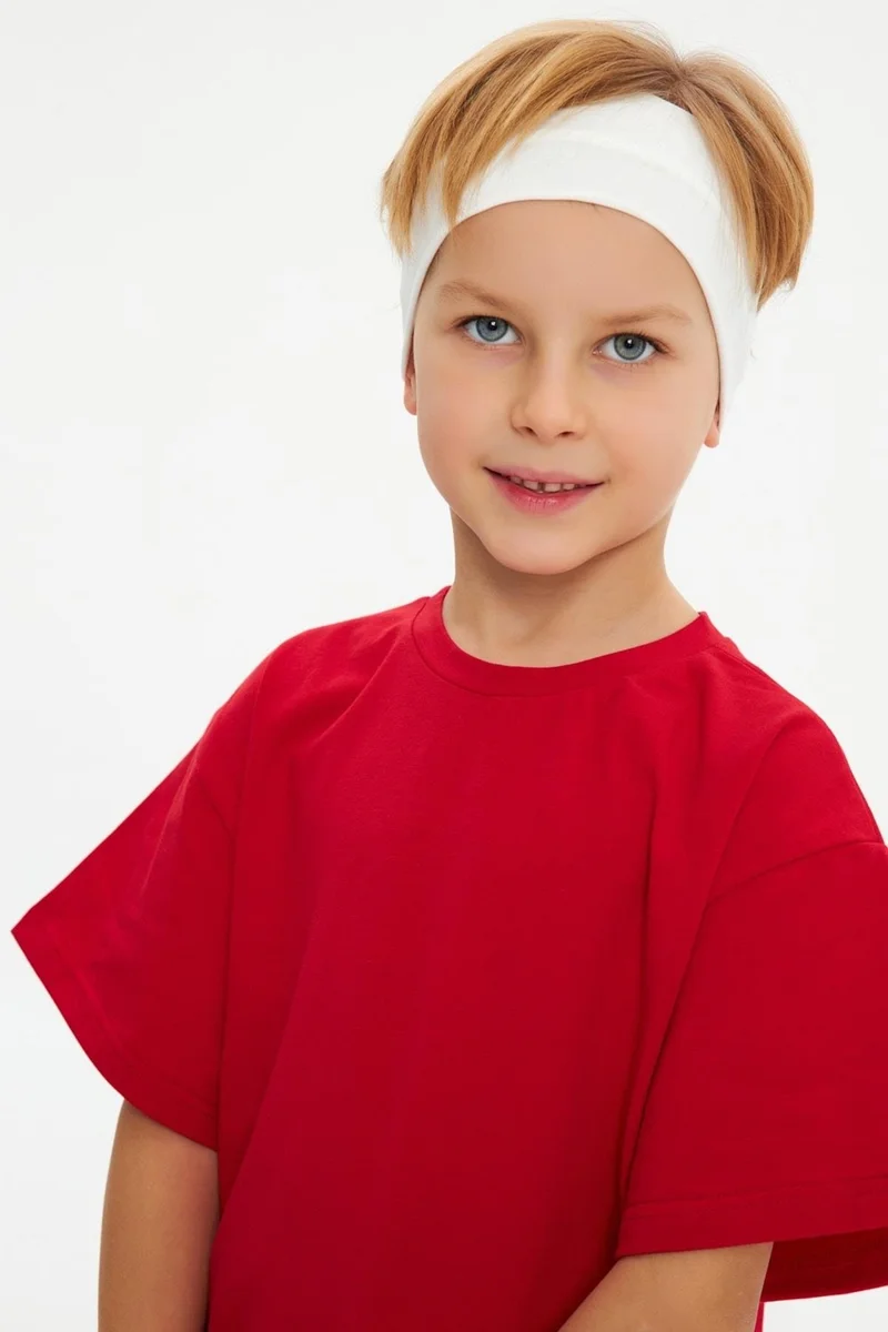 Babygiz White Men's Cotton Combed Non-Slip Anti-Sweat Flexible Hair Band