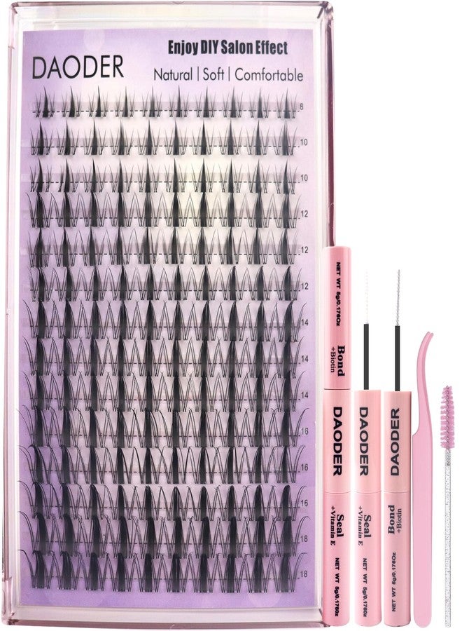 DAODER مجموعة رموش داودر الوهمية الملتفة رموش مانغا الممتدة مظهر رطب 8-18 مم شريط شفاف غير مرئي رموش أنمي مجموعة رموش د Curl مع لاصق الرموش وختم (مجموعة مانغا 8-18 مم) - Image 1
