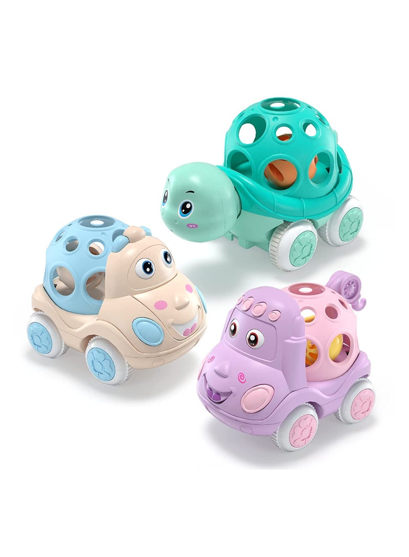 SOLARAE Baby Car Toys Toddler Rattle Roll Toy Vehicles for Infant Push and Go Toy Trucks Preschool Learning Gift Idea for Boys Girls - Image 1