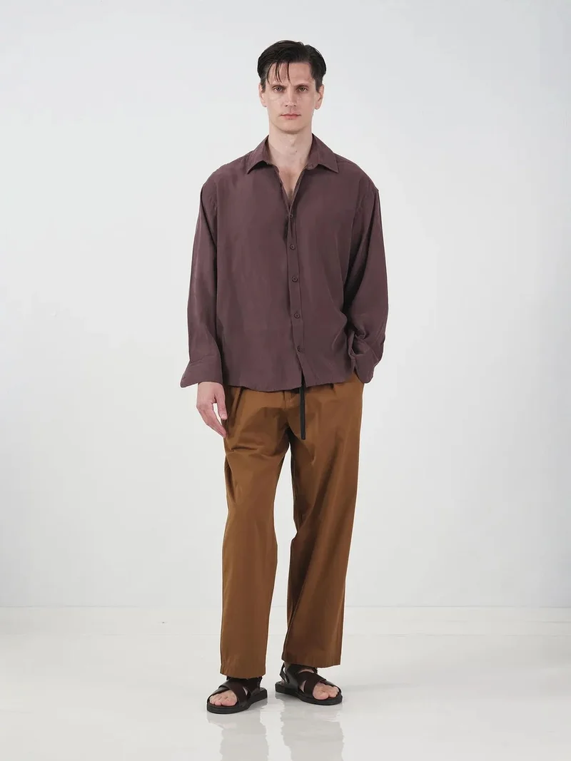 جيستو GIESTO Oversized Long Sleeve Button-Up Shirt