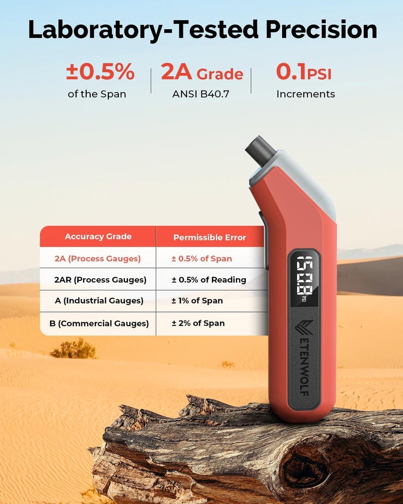 ETENWOLF T300 Plus Digital Tire Pressure Gauge - Image 2