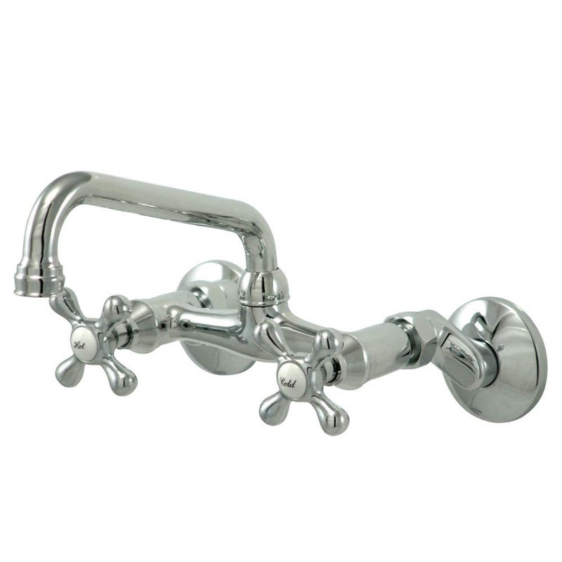 Kingston Brass KS213C Kingston Adjustable Center Wall Mount Kitchen Faucet  7""  Polished Chrome - Image 1