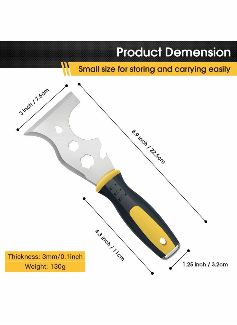 Generic - Scraper Tool, Stainless Steel 13-in-1 Painters Tool, Professional Multi Paint Stripper Tool Includes Paint Roller, Straight Scraper, Curved Scraper and More - Image 1