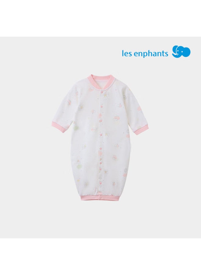 Les enphants Li Ying Fang Baby Autumn Tencel Long Sleeve Romper Pajamas Sky Blue 66cm - Image 5