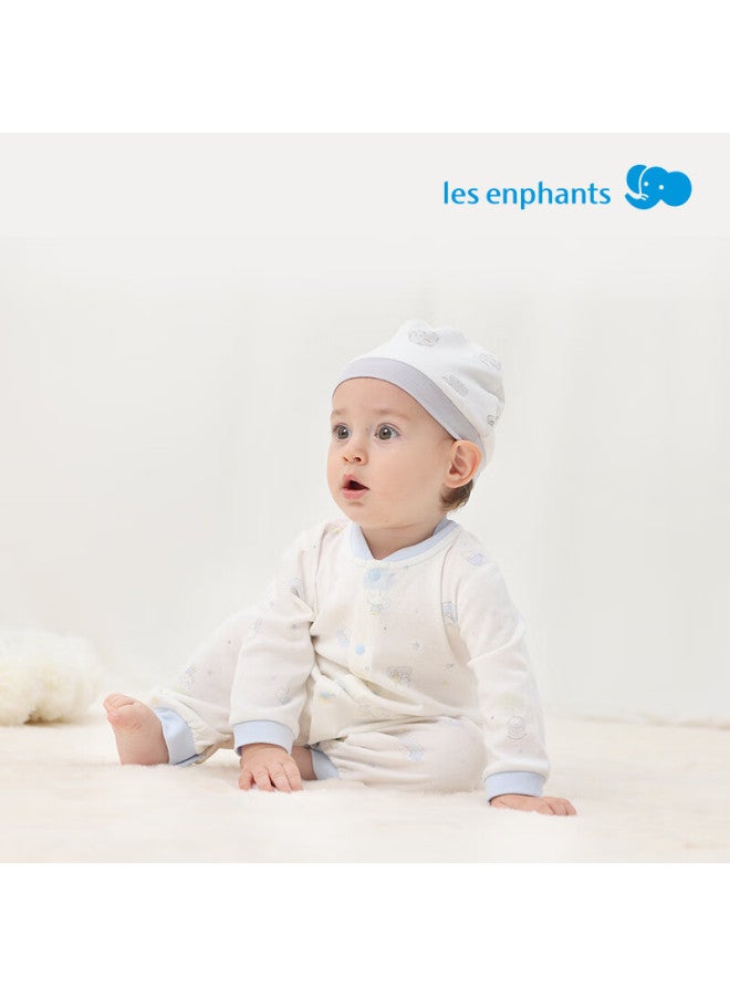 Les enphants Li Ying Fang Baby Autumn Tencel Long Sleeve Romper Pajamas Sky Blue 66cm - Image 1
