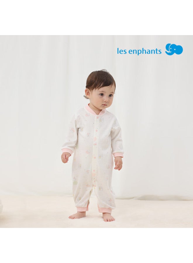 Les enphants Li Ying Fang Baby Autumn Tencel Long Sleeve Romper Pajamas Sky Blue 66cm - Image 4