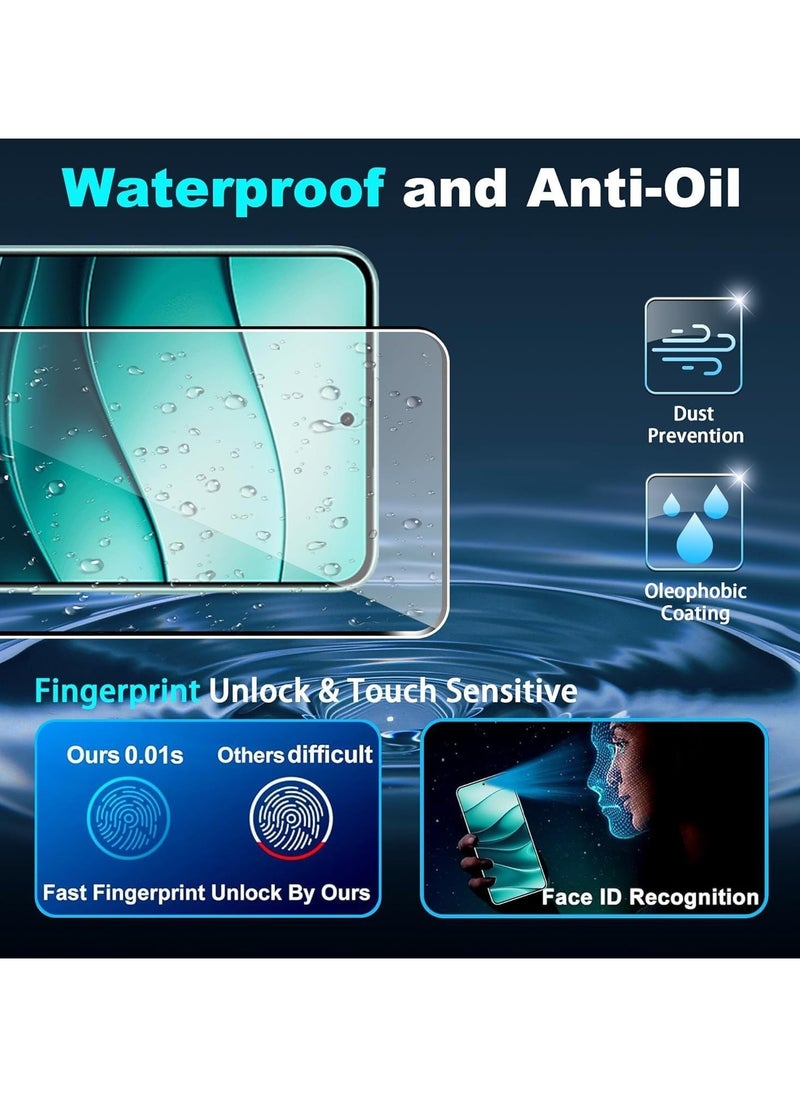 【2+2 Pack】 Compatible with Honor 400 Pro 5G Screen Protector and Camera Lens Protector HD Tempered Glass, 【Support Fingerprint Unlock】 9H Hardness Scratch Resistant No Bubbles