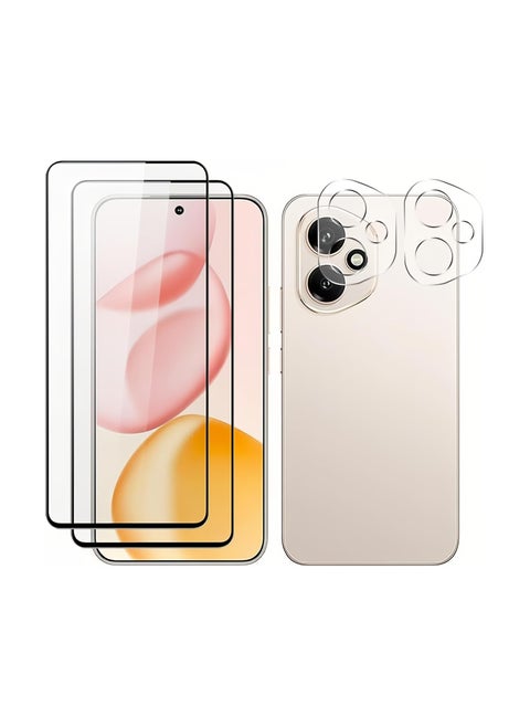【2+2 Pack】 Compatible with Honor 400 Pro 5G Screen Protector and Camera Lens Protector HD Tempered Glass, 【Support Fingerprint Unlock】 9H Hardness Scratch Resistant No Bubbles