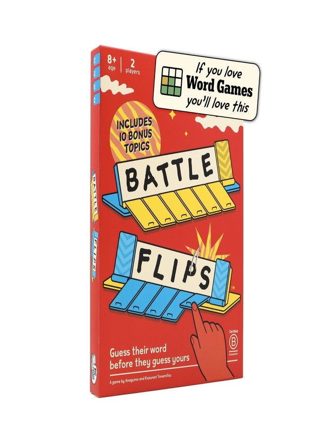 بيج بوتيتو لعبة Battle Flips: توقع كلمتهم قبل أن يتوقعوا كلمتك | لعبة سفر لشخصين | رائعة للعائلات والأطفال والأزواج | تتضمن حقيبة سفر - Image 1