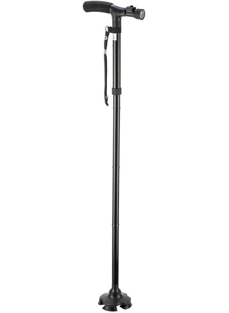 Panvil Walking Stick – Folding Adjustable Height Cane with LED Light, Non-Slip Flexible Base, Lightweight Foldable Extendable Walking Aid for Arthritis, Disabled & Elderly Support - Image 1