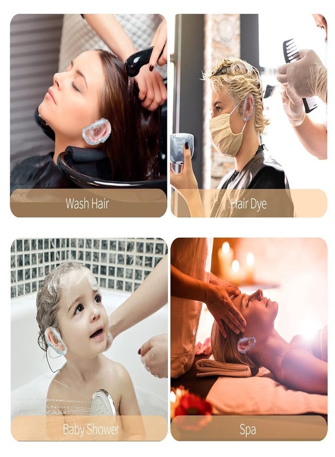 UDHVREKH 100 PCS Disposable Clear Ear Protectors - Waterproof Ear Protectors for Bathing, Hair Dye, Shower, Salon, Spa Use Hair Treatment Durable & Lightweight Ear Covers - Image 3