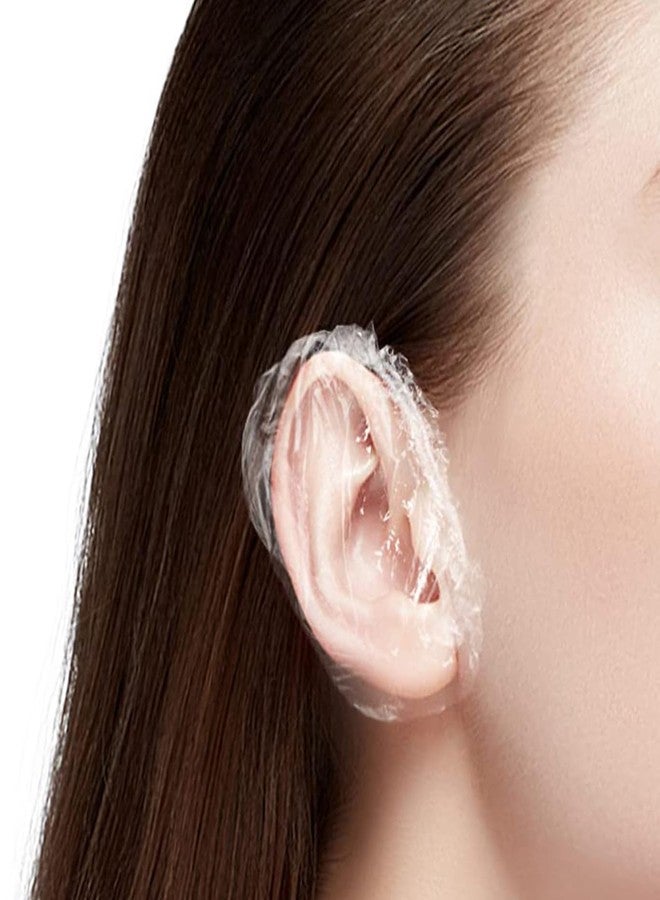 UDHVREKH 100 PCS Disposable Clear Ear Protectors - Waterproof Ear Protectors for Bathing, Hair Dye, Shower, Salon, Spa Use Hair Treatment Durable & Lightweight Ear Covers - Image 1