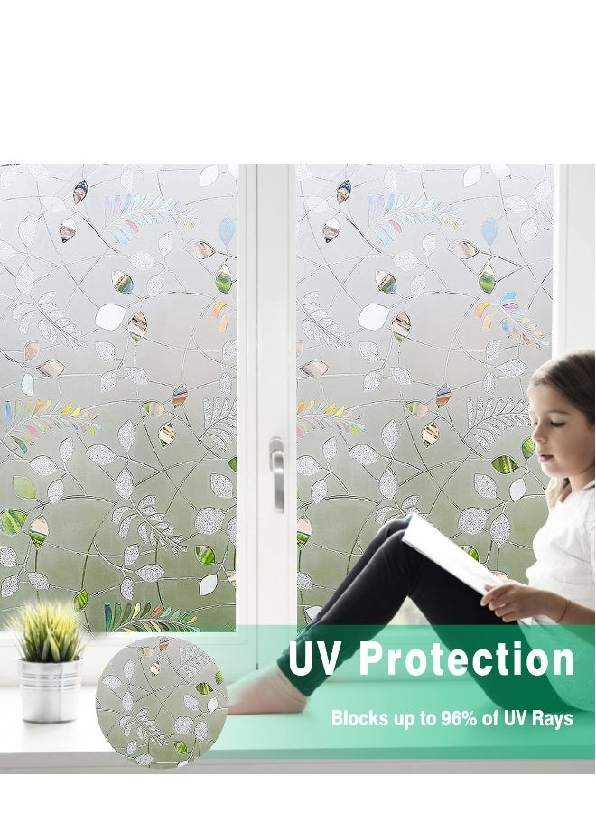 Window Film, 3D Privacy Window Film, Leaves Self Adhesive Glass Film, Anti UV Static Frosted Window Film Removable Window Sticker for Bathroom Kitchen Living Room Decoration - Image 4