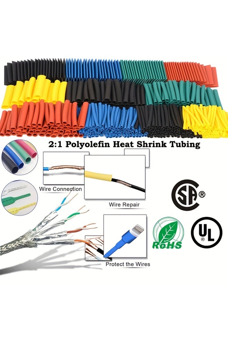 erorex 164PCS Thermos Tube Stopper Heat Shrinkable Tubing Wrapping Thermo Retractable Shrinkable Insulat... - Image 1