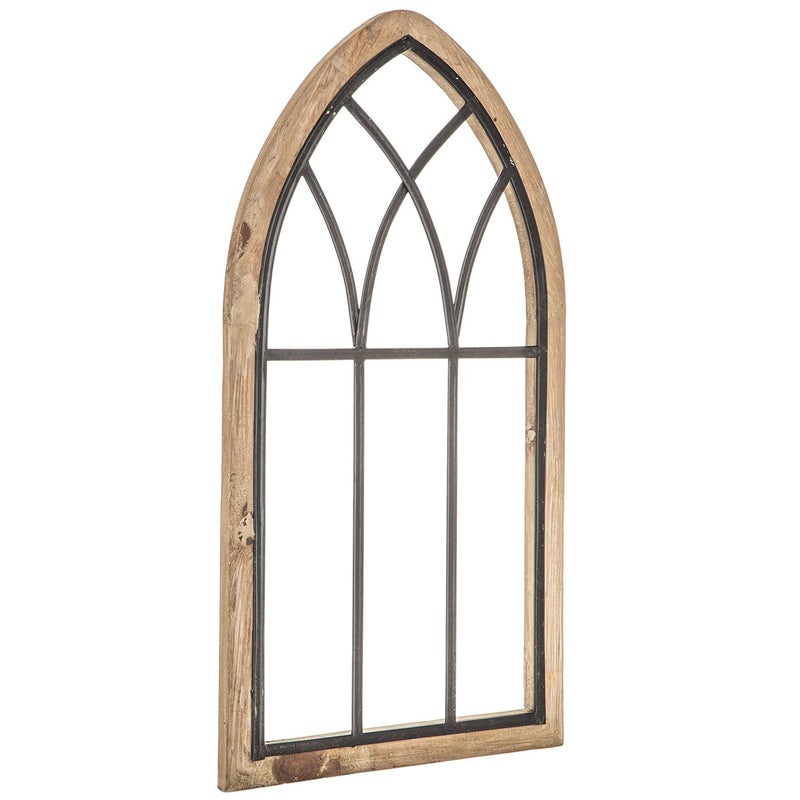 Hobby Lobby Rustic Cathedral Arch Wood Wall Decor â€“ Decorative Farmhouse Faux Window Frame â€“ Traditional Wood Framed Window Arch w/Metal Bars - Rustic Wall Decor for Living Room, Bedroom, or Event Space - Image 2