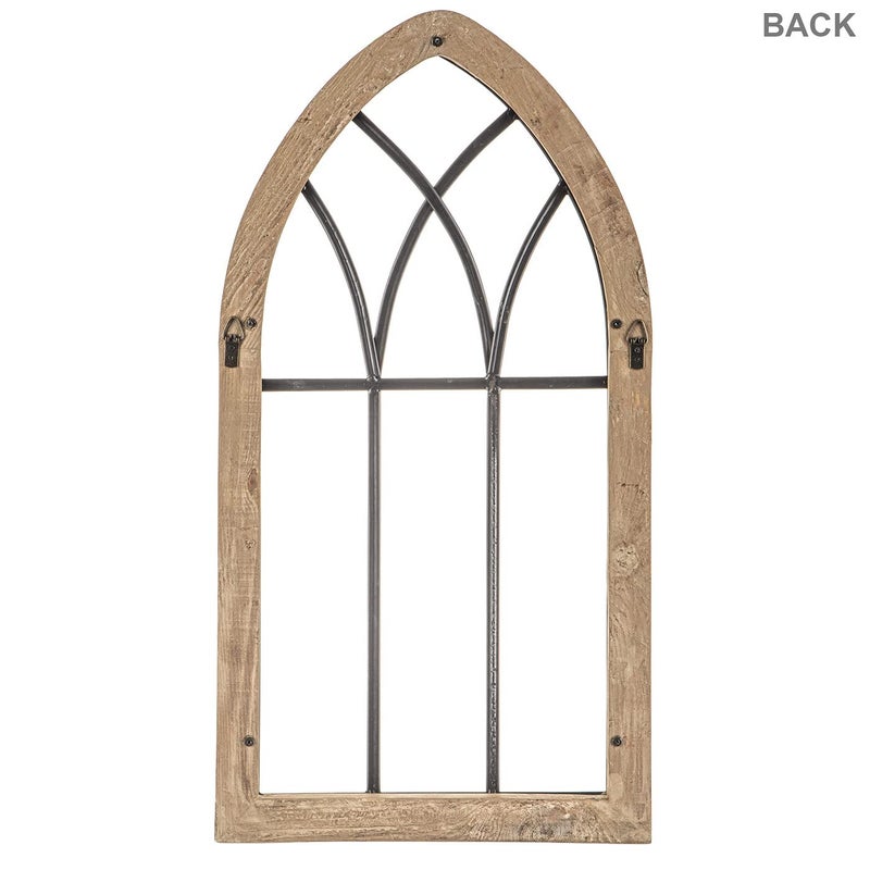 Hobby Lobby Rustic Cathedral Arch Wood Wall Decor â€“ Decorative Farmhouse Faux Window Frame â€“ Traditional Wood Framed Window Arch w/Metal Bars - Rustic Wall Decor for Living Room, Bedroom, or Event Space - Image 3