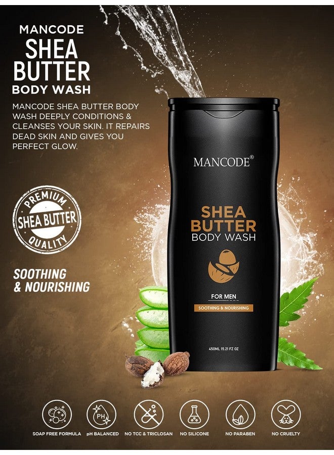 MAN CODE Mancode Sheabutter Body Wash For Men 450Ml | For Body, Face With Shea Butter And Natural Oils Extract | Oil Control | Odor Protection | 450 Ml Shower Gel For Men (Pack Of 1)  - Image 2