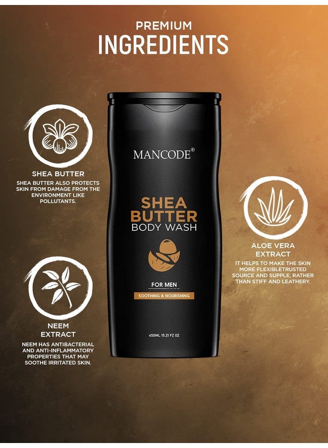 MAN CODE Mancode Sheabutter Body Wash For Men 450Ml | For Body, Face With Shea Butter And Natural Oils Extract | Oil Control | Odor Protection | 450 Ml Shower Gel For Men (Pack Of 1)  - Image 4