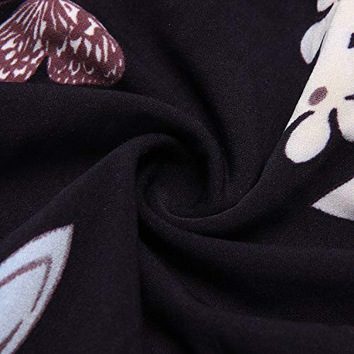 House of Quirk Polyester Spandex Printed Chair Cover Stretch Removable Washable Short Dining Chair Cover Protector Seat Slipcover (Black Flower, Pack of 2) - Image 4