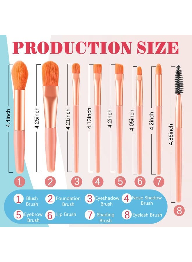 Zhehao مجموعة فرش مكياج سفر مكونة من 8 مجموعات مع حقيبة فرش هدية لرفيقات العروس فرشاة أساس مع حقيبة مكياج سفر لمناسبات الزفاف وحفلات الاستحمام للعروس وهدايا حفلات العزوبية - Image 2