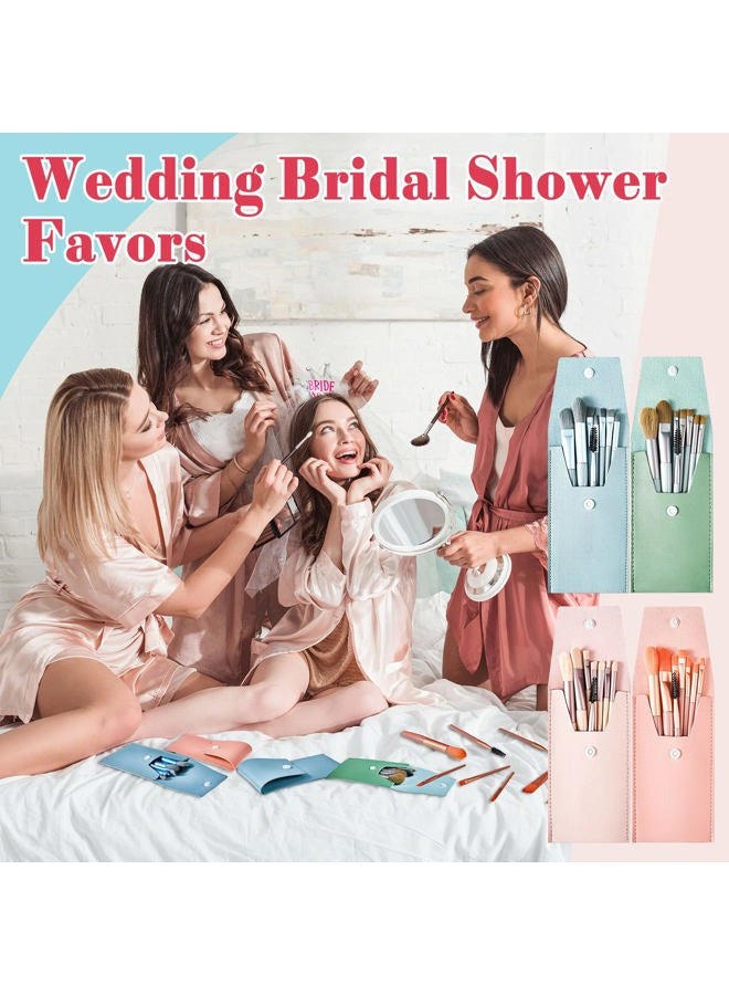 Zhehao مجموعة فرش مكياج سفر مكونة من 8 مجموعات مع حقيبة فرش هدية لرفيقات العروس فرشاة أساس مع حقيبة مكياج سفر لمناسبات الزفاف وحفلات الاستحمام للعروس وهدايا حفلات العزوبية - Image 4