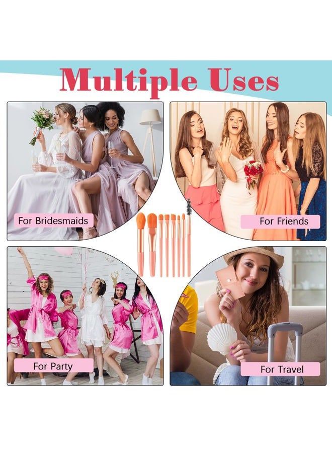 Zhehao مجموعة فرش مكياج سفر مكونة من 8 مجموعات مع حقيبة فرش هدية لرفيقات العروس فرشاة أساس مع حقيبة مكياج سفر لمناسبات الزفاف وحفلات الاستحمام للعروس وهدايا حفلات العزوبية - Image 5