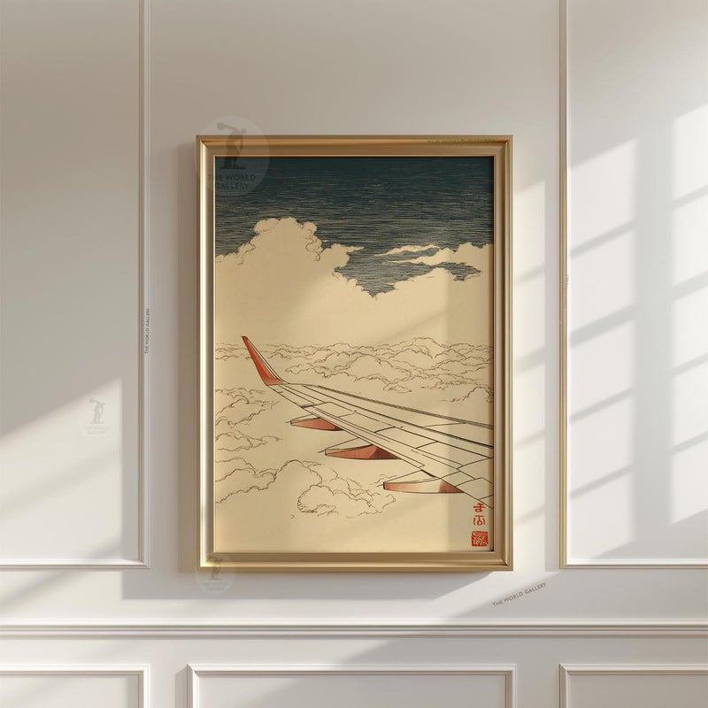 TNESSENTIAL Airplane Wing Cloud Sky Art Print | Minimal Aviation Window View Poster - Image 4