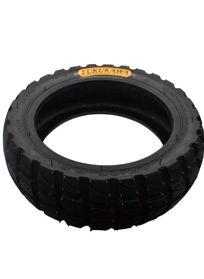 Fukukawa 80/65-6.5 Tubeless Electric Scooter Tire Heavy Duty Replacement Outer Tyre High Grip Wear Resistant Deep Tread Front Rear Wheel Black - Image 4