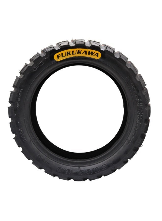 Fukukawa 80/65-6.5 Tubeless Electric Scooter Tire Heavy Duty Replacement Outer Tyre High Grip Wear Resistant Deep Tread Front Rear Wheel Black - Image 1