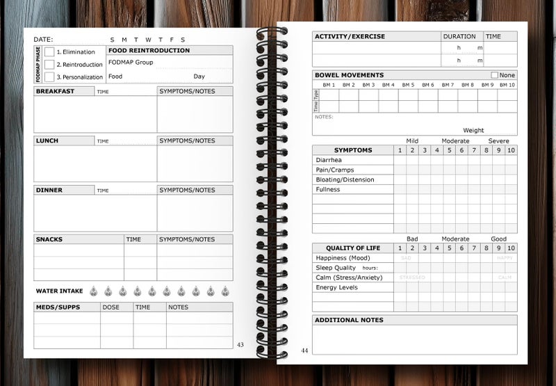 OptiLiving Publishing Low FODMAP Food Journal - Elimination Diet Tracking for IBS, Crohnâ€™s, Colitis, SIBO & Other GI Issues | A5 Spiral Bound - Image 3