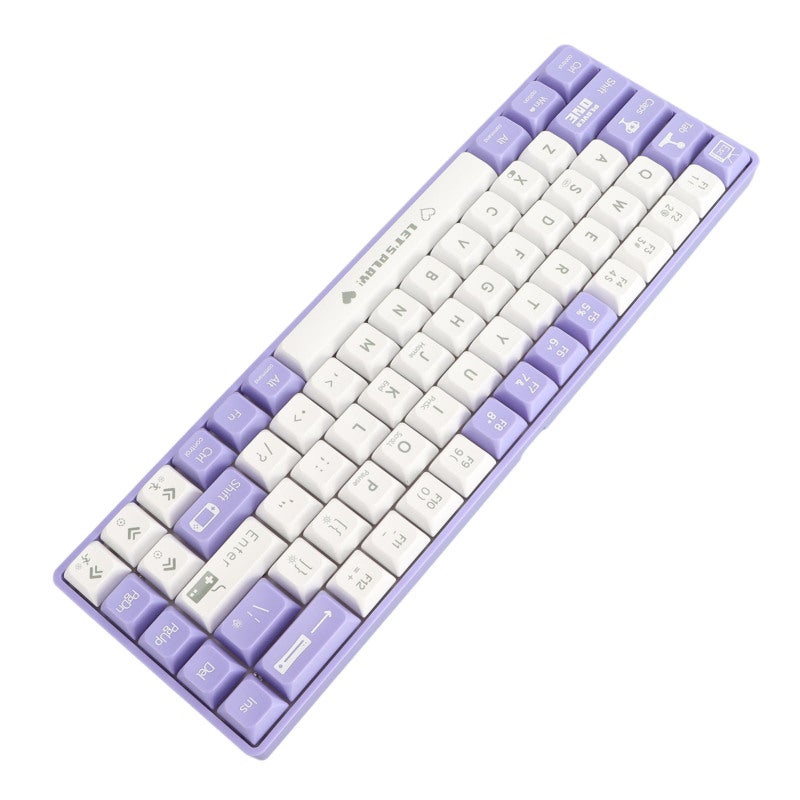 Ajazz Wired Mechanical Gaming Keyboard 68 Keys Purple White Hot Swappable - Portable Compact Mechanical Keyboard with Dynamic Backlighting for Travel Work - Image 4
