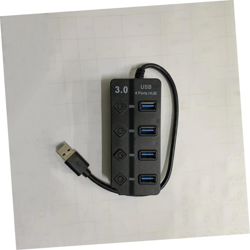 USB Hub مع مفاتيح فردية، نقل بيانات فائق السرعة، حماية من التيار الزائد، محمول للكمبيوتر المحمول، الكمبيوتر الشخصي، الجهاز اللوحي، الهاتف الذكي، أسود - Image 2