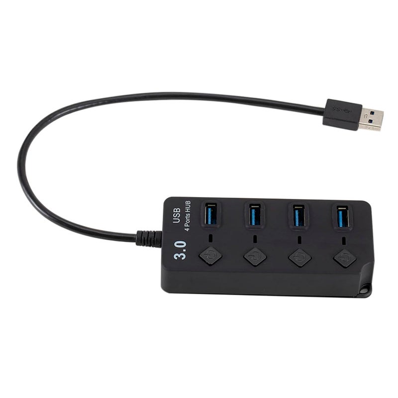 USB Hub مع مفاتيح فردية، نقل بيانات فائق السرعة، حماية من التيار الزائد، محمول للكمبيوتر المحمول، الكمبيوتر الشخصي، الجهاز اللوحي، الهاتف الذكي، أسود - Image 5