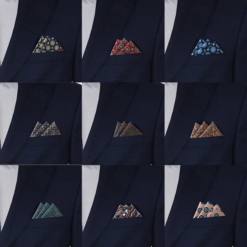 Fashion Joker Men'S Suit Pocket Square Square Square Square Dress Business Casual Vintage Printed Handkerchief Breast Square - Image 5