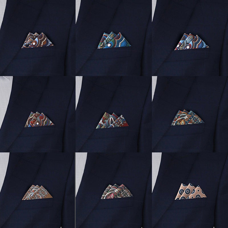 Fashion Joker Men'S Suit Pocket Square Square Square Square Dress Business Casual Vintage Printed Handkerchief Breast Square - Image 4
