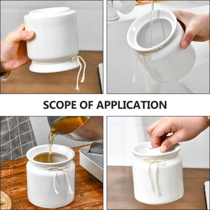 Ceramic Pickle Storage Jar With Airtight Sealing Lid For Food Preservation 500ml - Image 4