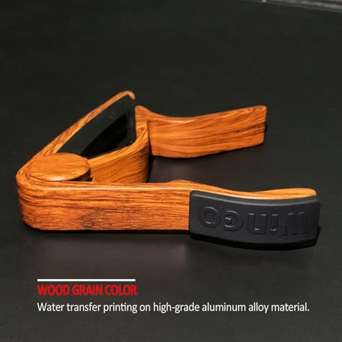 WINGO Guitar Capo for 6-String Acoustic Electric Guitars, Quick Change for Ukulele Banjo Mandolin Bass with 5 Free Picks, Rosewood - Image 4