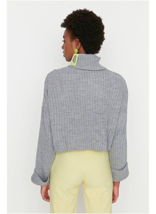 trendyol Sweater - Gray - Regular fit  - Image 5