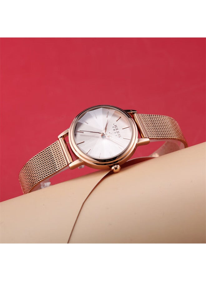 Julius Women's Watch Lightweight Luxury Trendy Fashion Versatile Minimalist Style Quartz Rose Gold Ja-1120b - Image 2