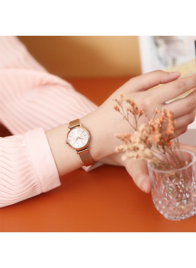Julius Women's Watch Lightweight Luxury Trendy Fashion Versatile Minimalist Style Quartz Rose Gold Ja-1120b - Image 4