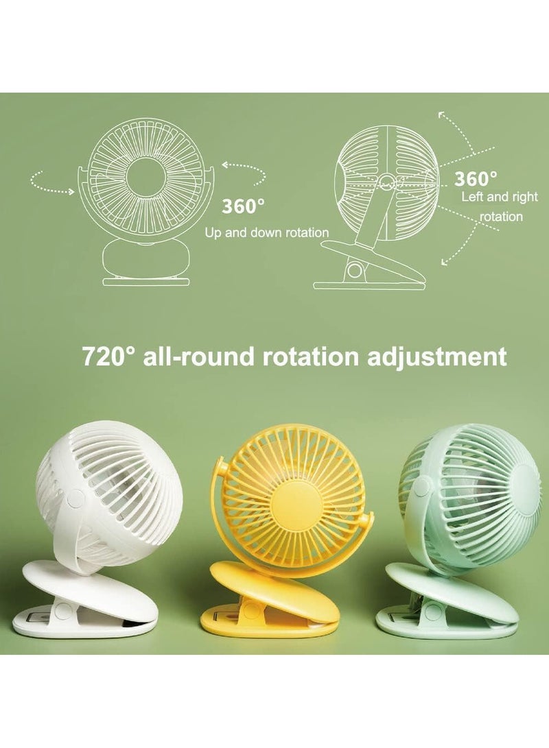 AUTOYSUR Portable fan,desk Fan, table Fan with Led Light, 3 Speeds Air Circulator Fan silent, Desktop Fan USB Powered, Built-in Battery, Personal Fan for Home, Bedroom, Office - Image 4