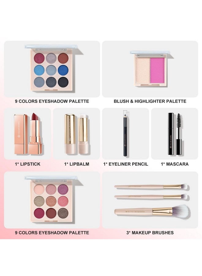 كولور_نيمف مجموعة مكياج للمبتدئين، مجموعة مستحضرات تجميل كاملة للمبتدئين للفتيات المراهقات مع لوحة ظلال العيون وأحمر الشفاه وقلم الشفاه وقلم تحديد العيون وفرشاة الماسكارا وحقيبة محمولة - Image 2