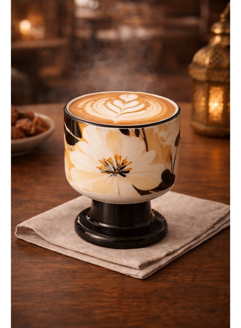كوب قهوة سيراميك 220 مل | فنجان شاي عربي، فنجان قهوة تركية وعربية، فنجان اسبريسو | بنقش مكعب الماء | مثالي للاستخدام المنزلي والمكتب والتجمعات العائلية - Image 3