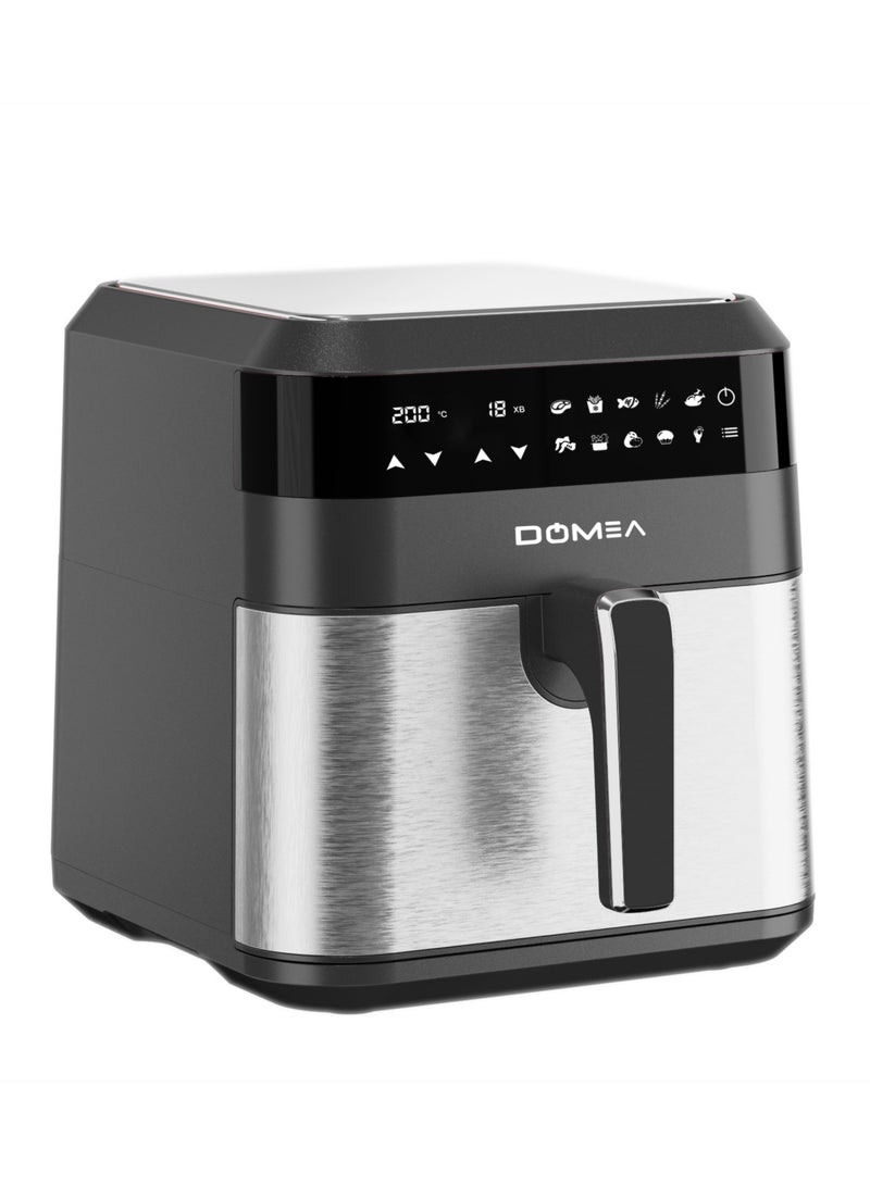 DOMEA Air Fryer 6.3 Liter Capacity, 1700 W, Digital Touch Control, Adjustable Temperature (80-200°C) & 60 Minutes Timer, 10 Presets, Non Stick For Oil Free Cooking, Family-Sized Capacity, Black - Image 2