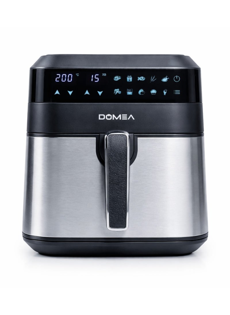 DOMEA Air Fryer 6.3 Liter Capacity, 1700 W, Digital Touch Control, Adjustable Temperature (80-200°C) & 60 Minutes Timer, 10 Presets, Non Stick For Oil Free Cooking, Family-Sized Capacity, Black - Image 1