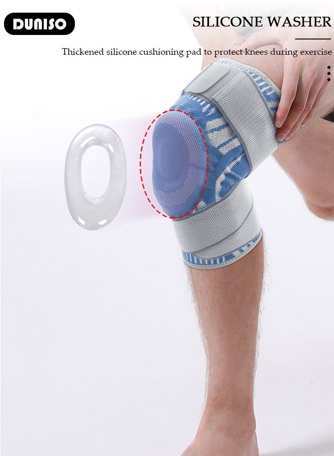DUNISO Professional Knee Pad Knee Brace with Side Stabilizers and Patella Gel Pads Adjustable Compression Knee Support Braces for Knee Pain Meniscus Tear ACL MCL Arthritis Joint Pain Relief Injury Recovery - Image 3