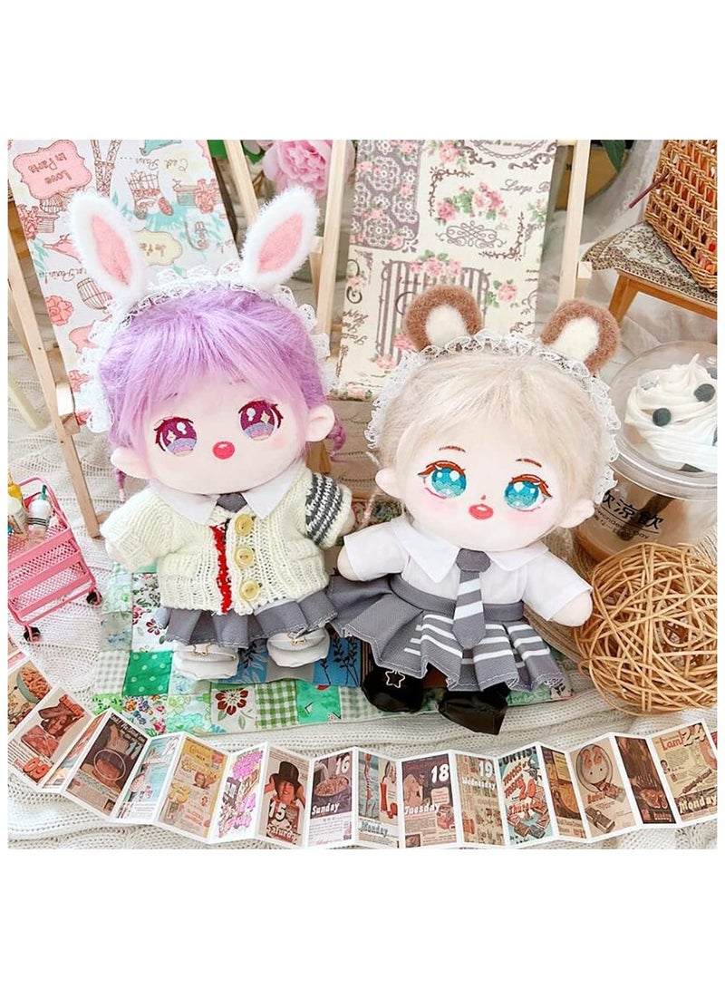 20cm plush doll dress sweater white shirt tie jk skirt 8 inch kpop filled doll costume - Image 5