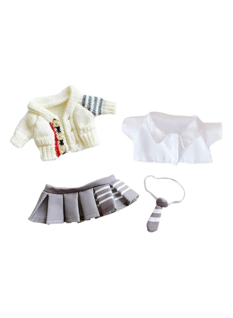20cm plush doll dress sweater white shirt tie jk skirt 8 inch kpop filled doll costume - Image 1