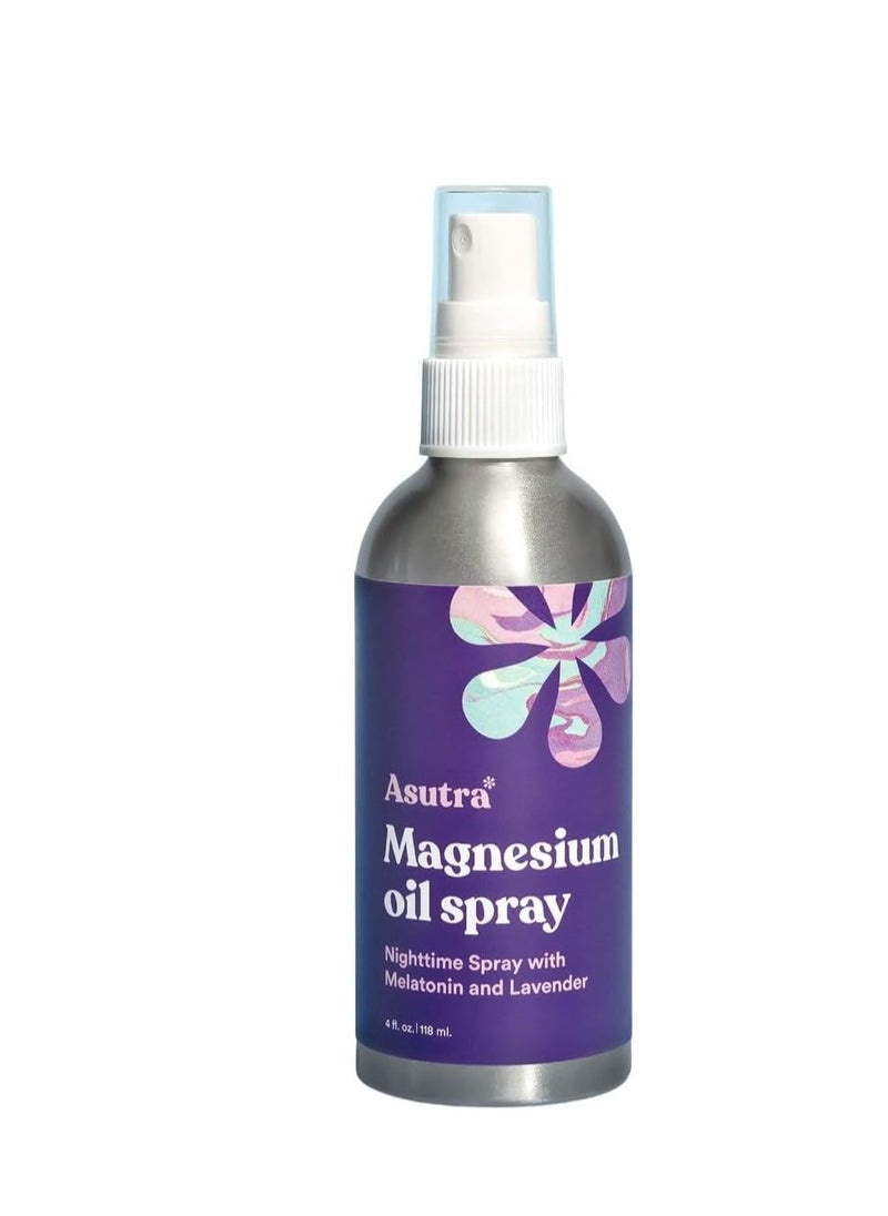 Asutra ASUTRA Topical Magnesium Chloride Oil Spray with Lavender and Melatonin, 4 fl oz  - Image 1